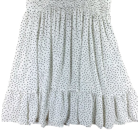 polka dot print dress smocked back with buttons and adjustable straps szL Japna - Picture 11 of 13